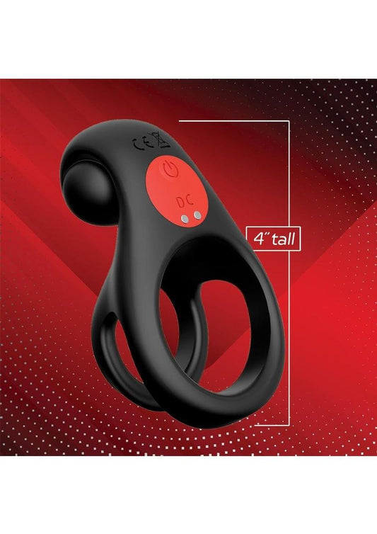 Red Dot V2 Rechargeable Silicone Vibrating Cock Ring with Remote Control