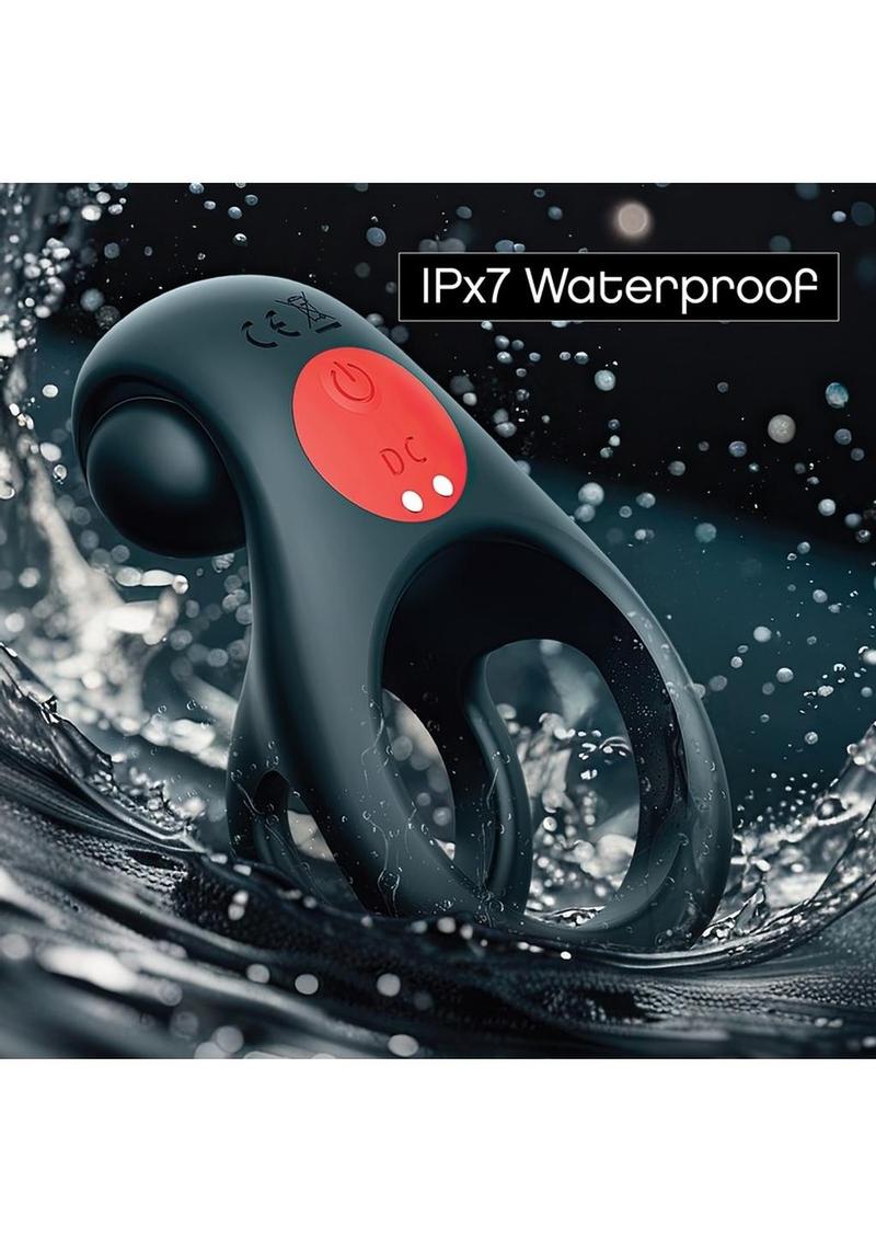 Red Dot V2 Rechargeable Silicone Vibrating Cock Ring with Remote Control