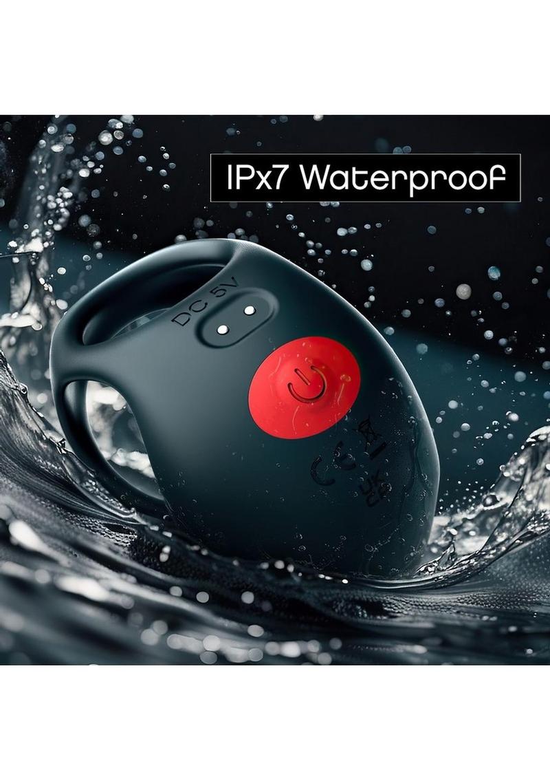 Red Dot V3 Rechargeable Silicone Vibrating Cock Ring with Remote Control