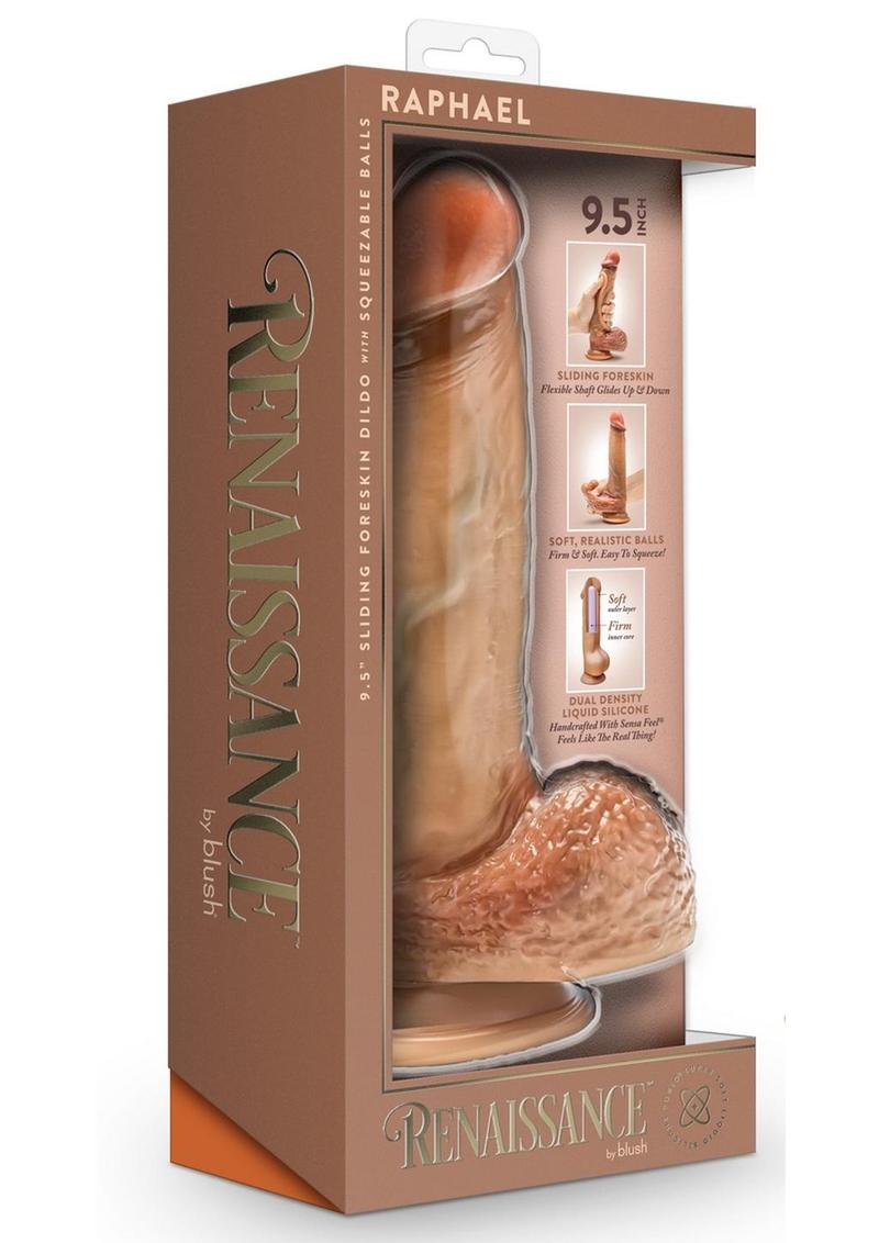 Renaissance Raphael 9.5" Sliding Foreskin Dildo with Squeezable Balls