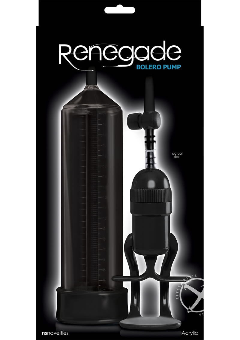 Renegade Bolero Pump Classic Manual Penis Pump in Black