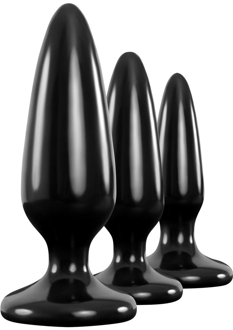 Renegade 3X Anal Pleasure Plugs Trainer Kit Black for Progressive Play