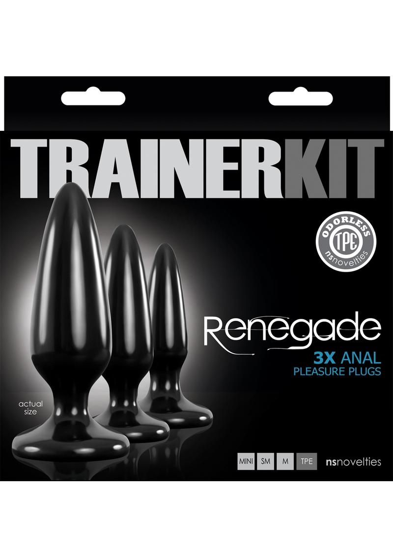 Renegade 3X Anal Pleasure Plugs Trainer Kit Black for Progressive Play