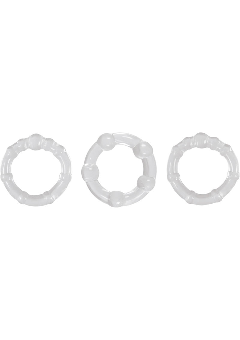 Renegade Super Stretchable Intensity Rings Set of 3 Clear