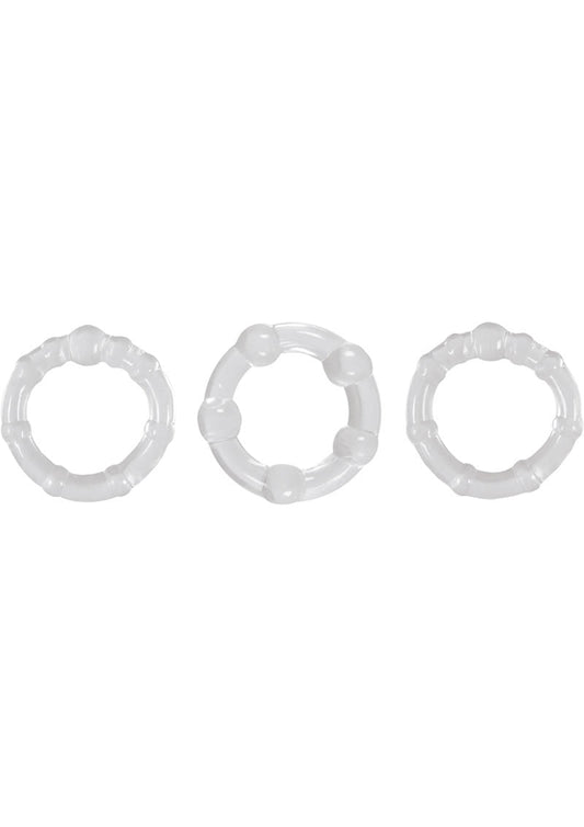 Renegade Super Stretchable Intensity Rings Set of 3 Clear