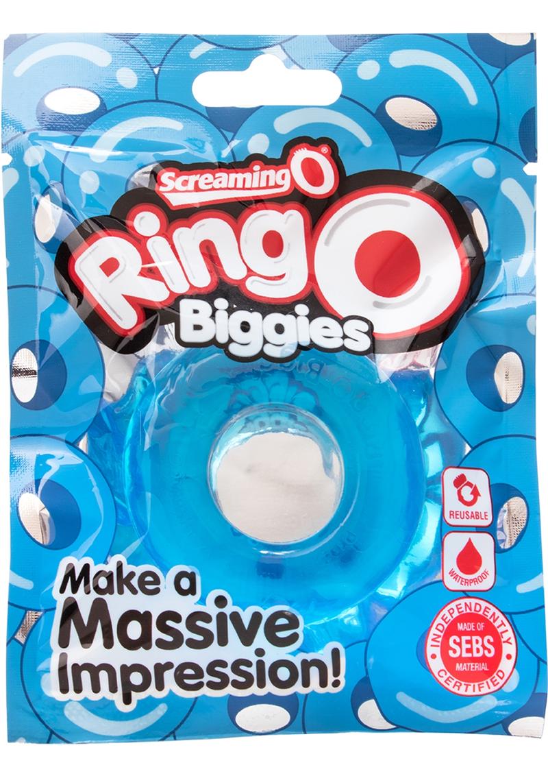 Screaming O Ring O Biggies Waterproof Blue Cock Ring