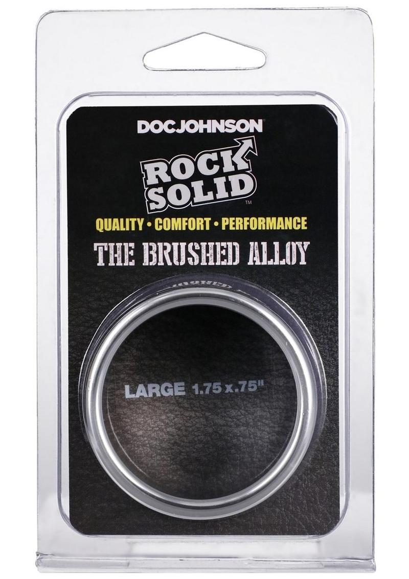 Rock Solid Brushed Alloy Cock Ring by Doc Johnson