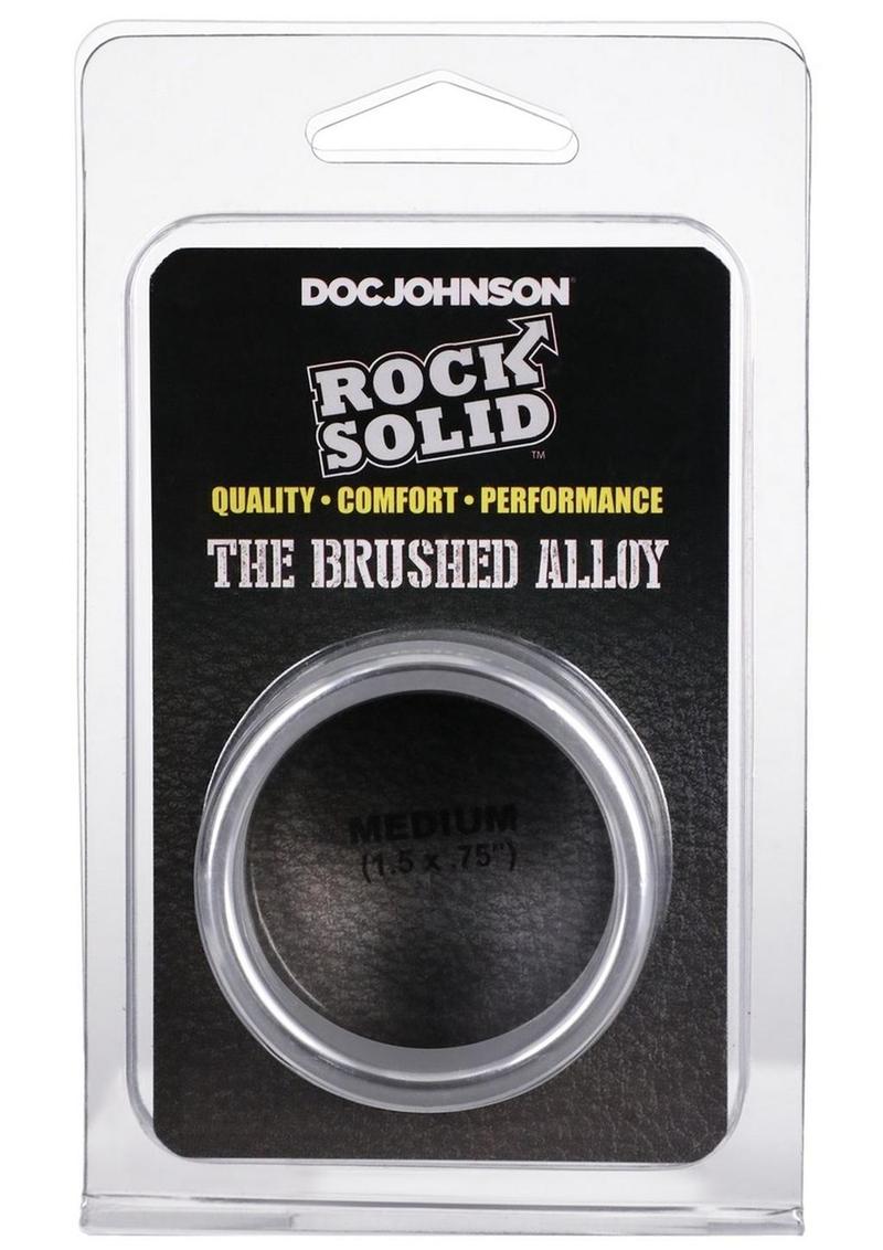 Rock Solid Brushed Alloy Cock Ring by Doc Johnson