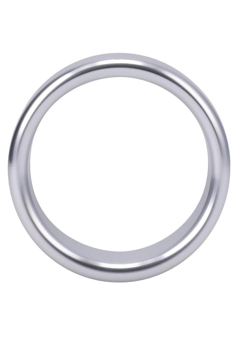 Rock Solid Brushed Alloy Cock Ring by Doc Johnson