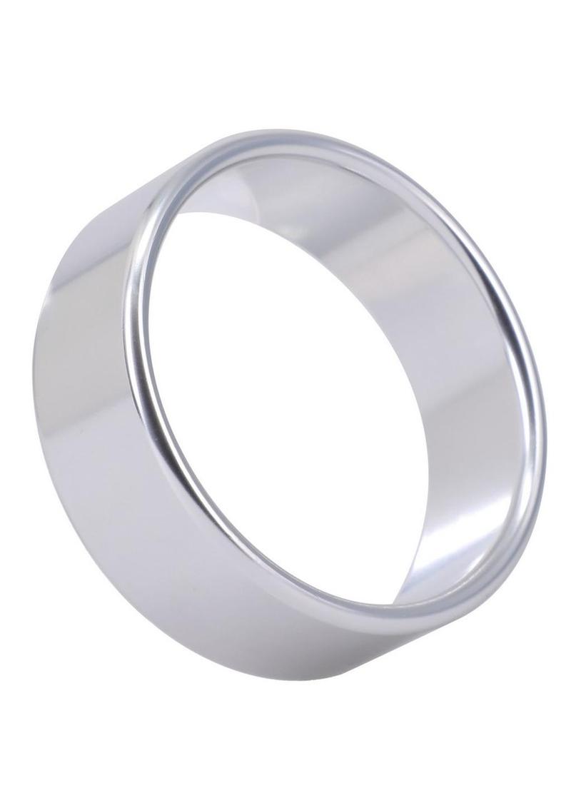 Rock Solid Brushed Alloy Cock Ring by Doc Johnson