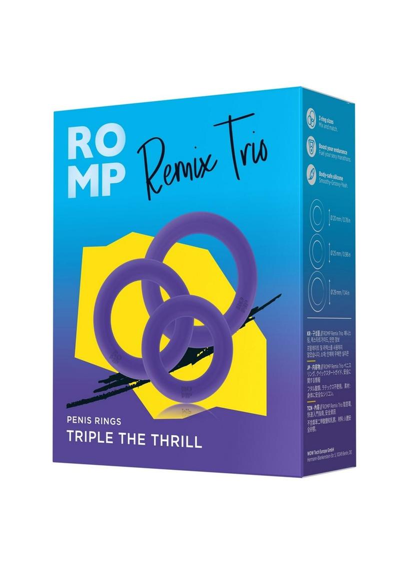 Romp Remix Trio Silicone Penis Rings Triple the Thrill