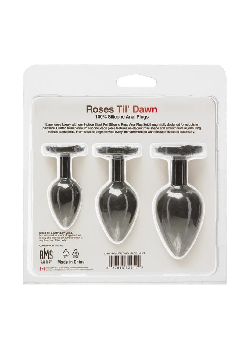 Roses Til’ Dawn 3-Piece Silicone Butt Plug Set
