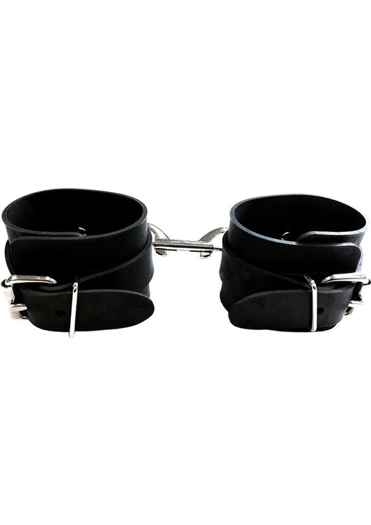 Rouge Black Rubber Adjustable Wrist Cuffs Durable And Comfortable