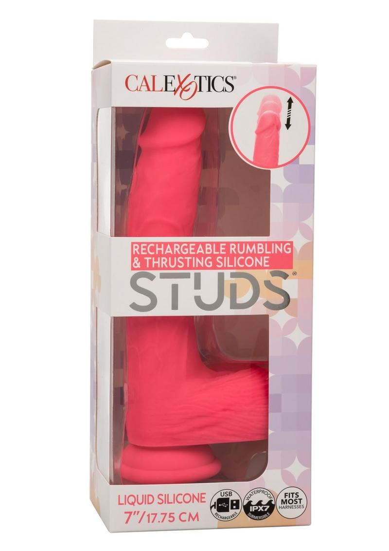 CalExotics Rumbling & Thrusting Silicone Studs Dildo