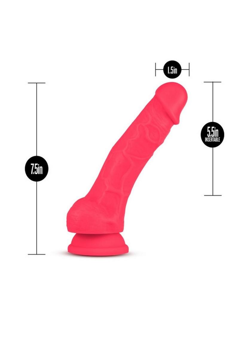 Ruse Hypnotize Silicone Dildo with Balls 7.5 Inch Cerise for Pleasure