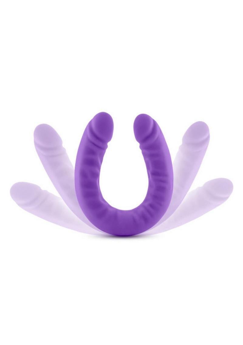 Ruse 18 Inch Silicone Slim Double Dong Flexible Purple Pleasure Toy