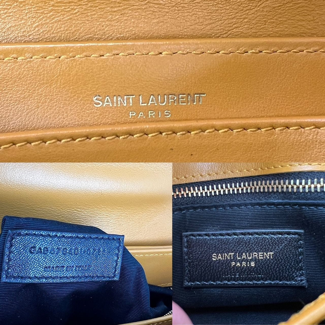 Saint Laurent Calfskin Quilted Toy Loulou Yellow Crossbody Bag