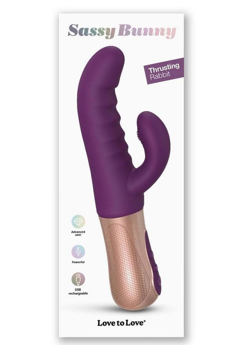 Sassy Bunny Thrusting Rabbit Dual-Motor Rechargeable Silicone Vibrator