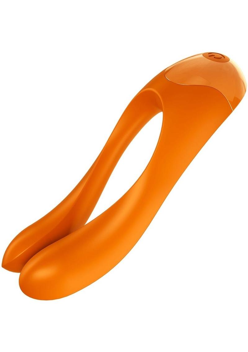 Satisfyer Candy Cane Rechargeable Orange Silicone Finger Vibrator