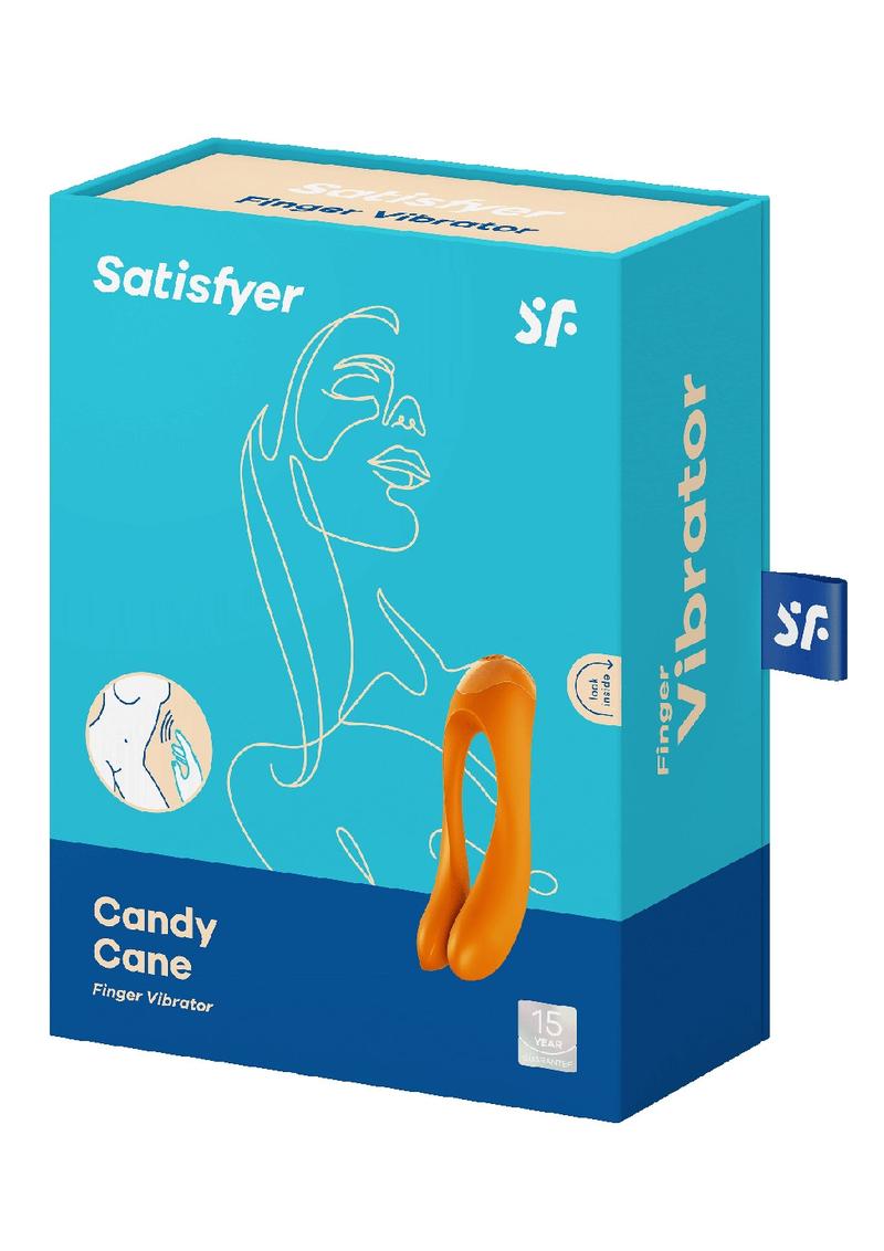 Satisfyer Candy Cane Rechargeable Orange Silicone Finger Vibrator