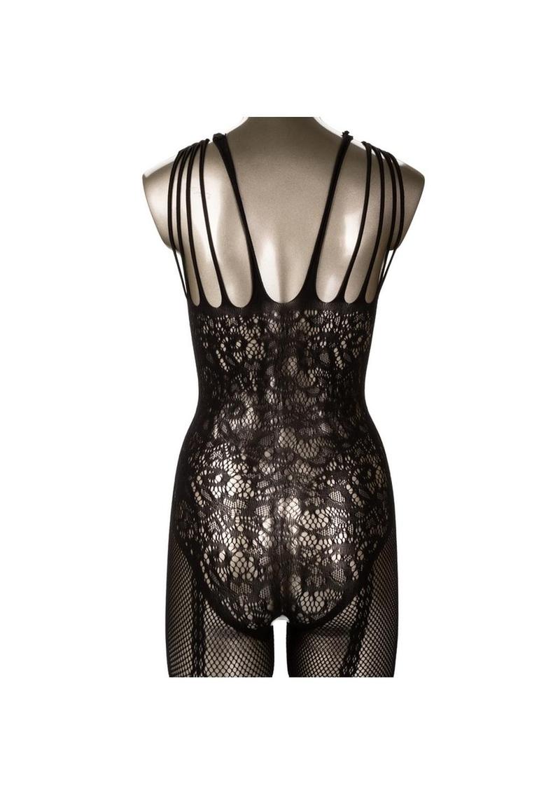 Scandal Strappy Lace Body Suit - Black