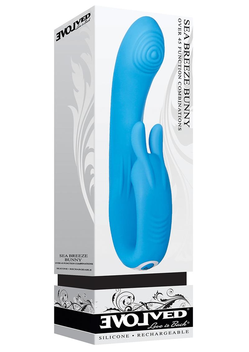 Evolved Sea Breeze Bunny Rechargeable Silicone G-Spot Rabbit Vibrator