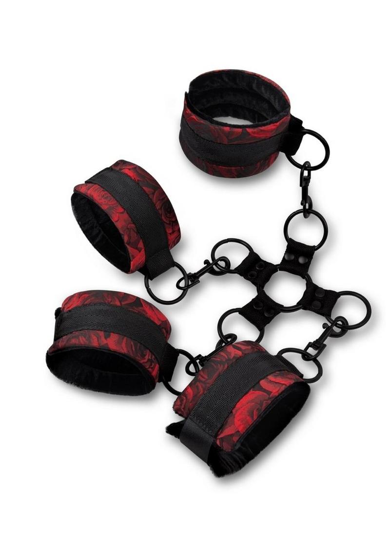 Secret Kisses Rosegasm 5PC Hogtie Set with Satin Blindfold