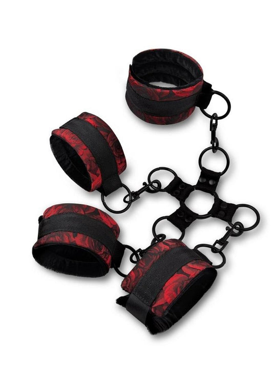 Secret Kisses Rosegasm 5PC Hogtie Set with Satin Blindfold