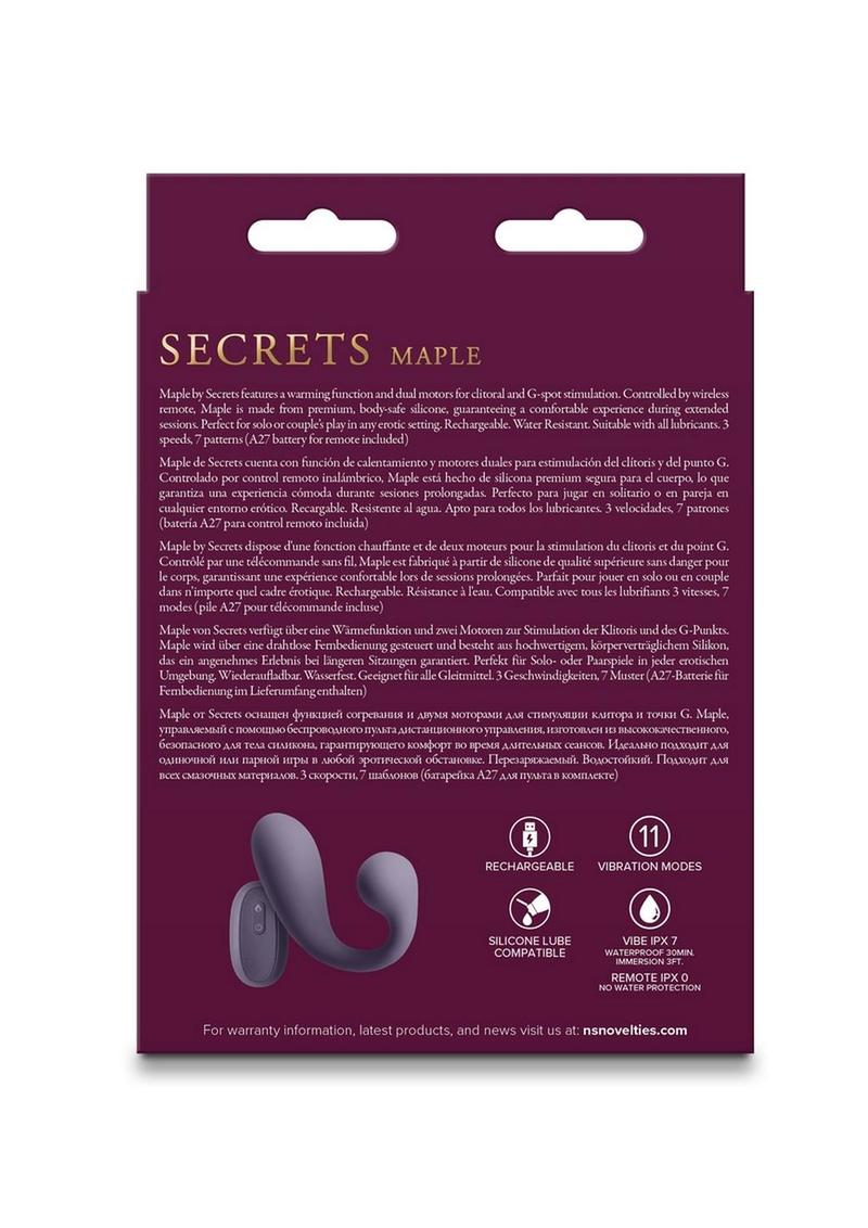 Secrets Maple Rechargeable Silicone Vibrator