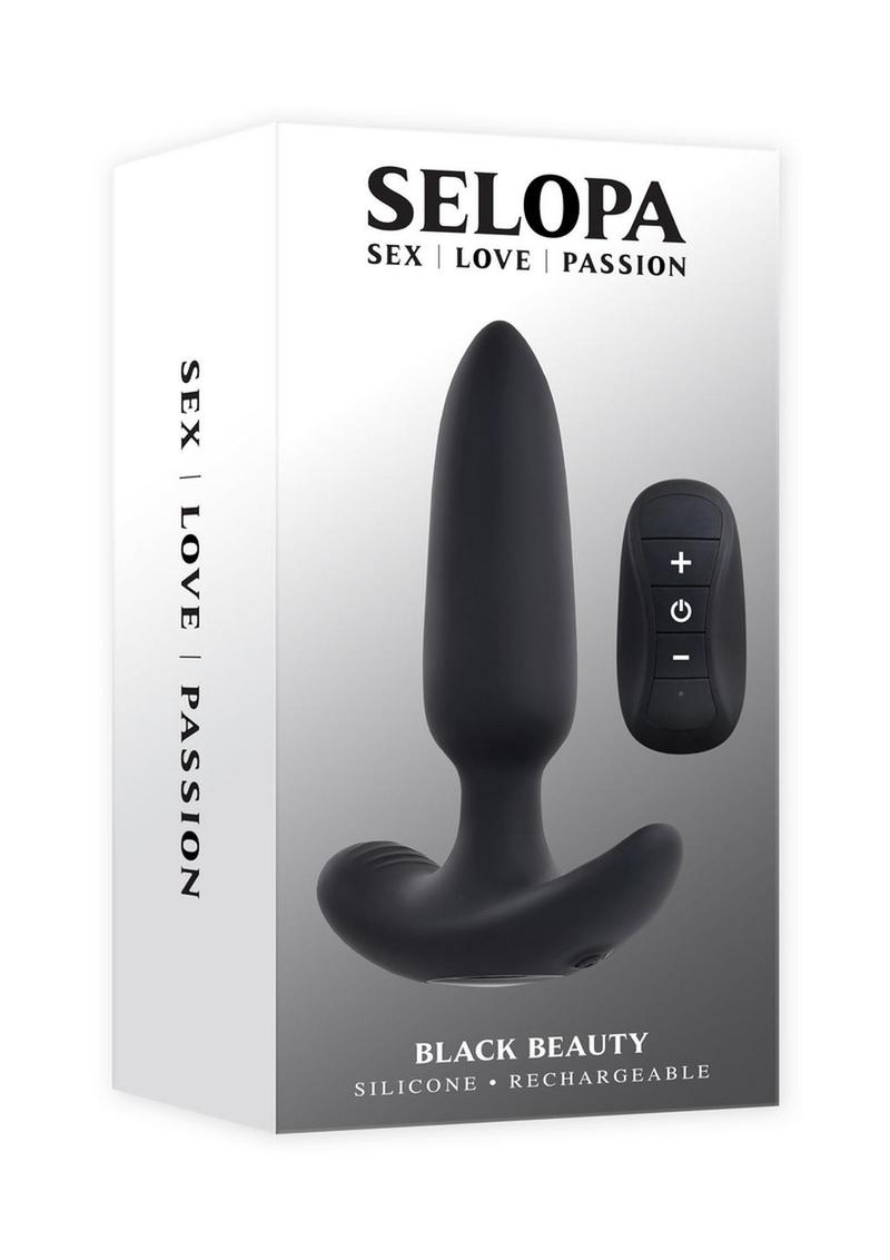 Selopa Black Beauty Rechargeable Silicone Vibrating Anal Plug