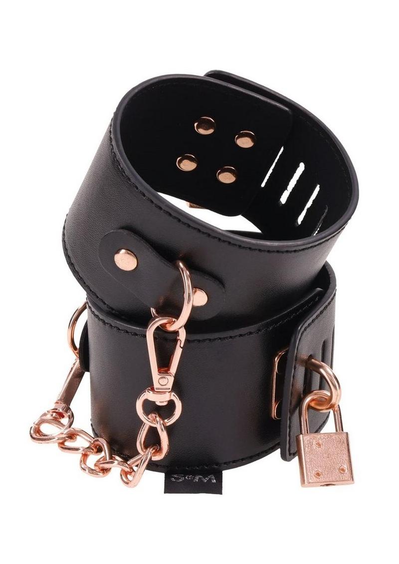 Sex & Mischief Brat Locking Cuffs with Rose Gold Accents