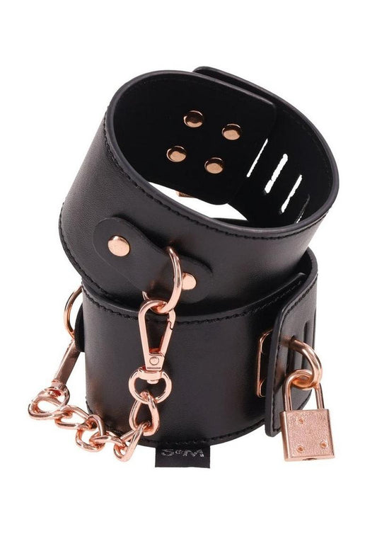 Sex & Mischief Brat Locking Cuffs with Rose Gold Accents