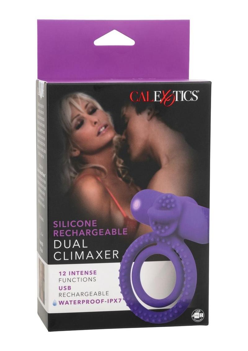 CalExotics Rechargeable Silicone Dual Climaxer Waterproof Cock Ring