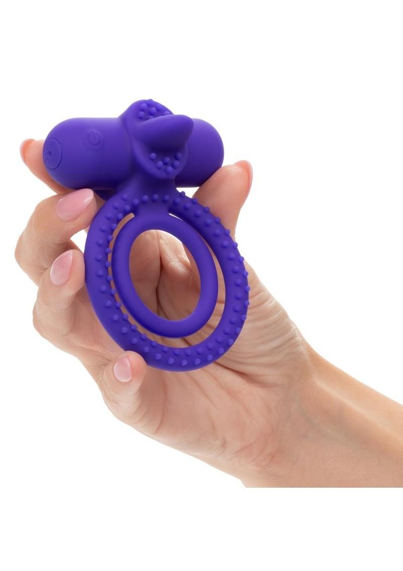 CalExotics Rechargeable Silicone Dual Climaxer Waterproof Cock Ring