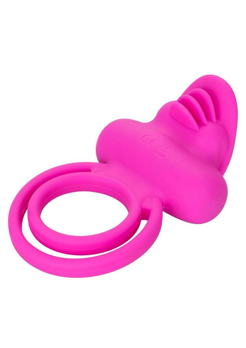 Calexotics Silicone Rechargeable Dual Clit Flicker Vibrating Cock Ring