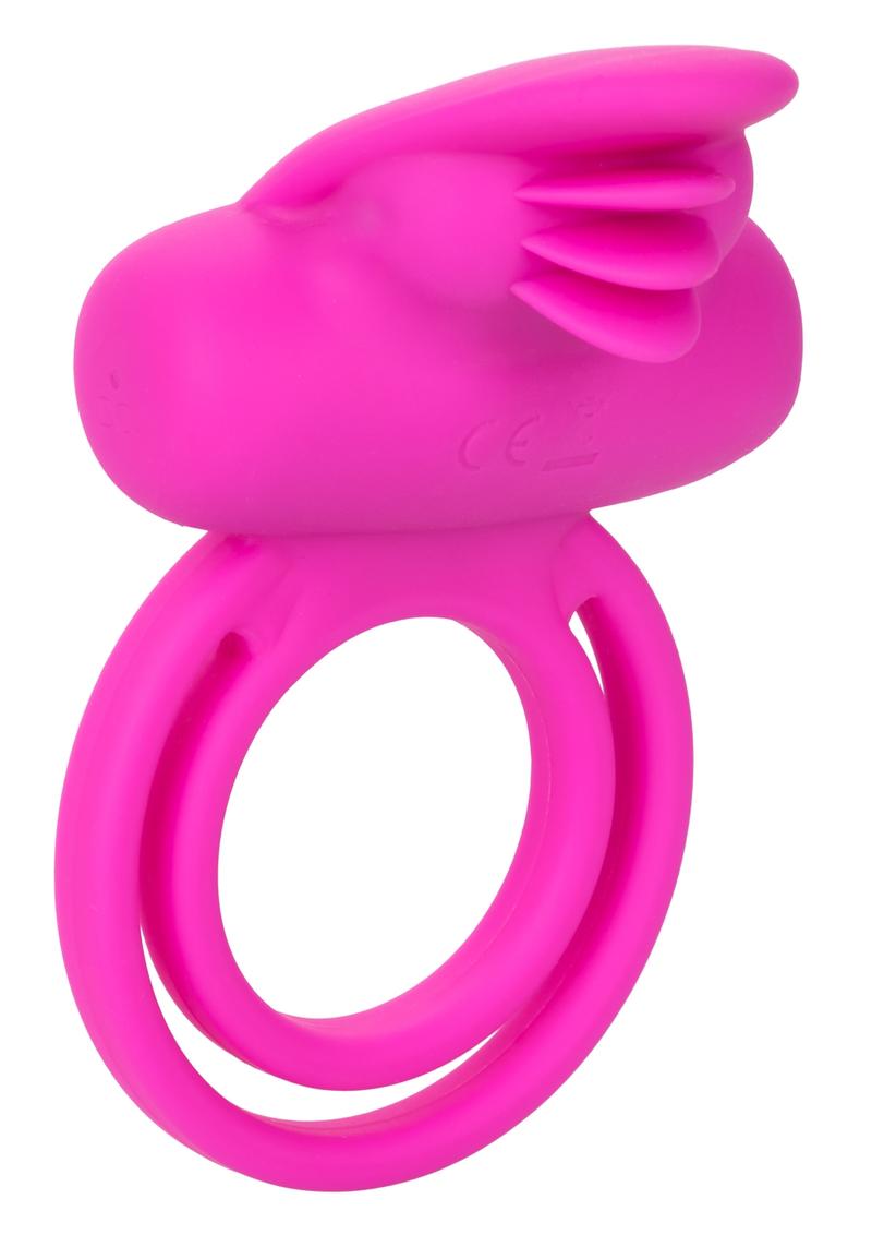 Calexotics Silicone Rechargeable Dual Clit Flicker Vibrating Cock Ring