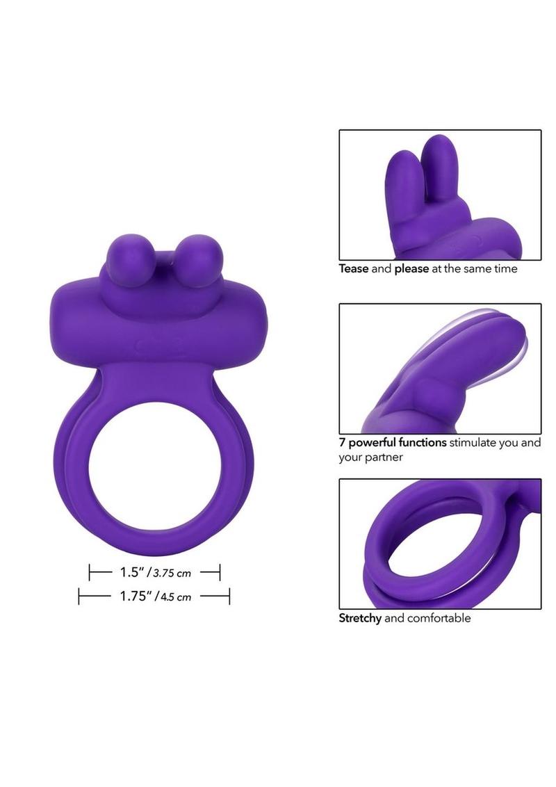Calexotics Silicone Rechargeable Dual Rockin' Rabbit Vibe Ring