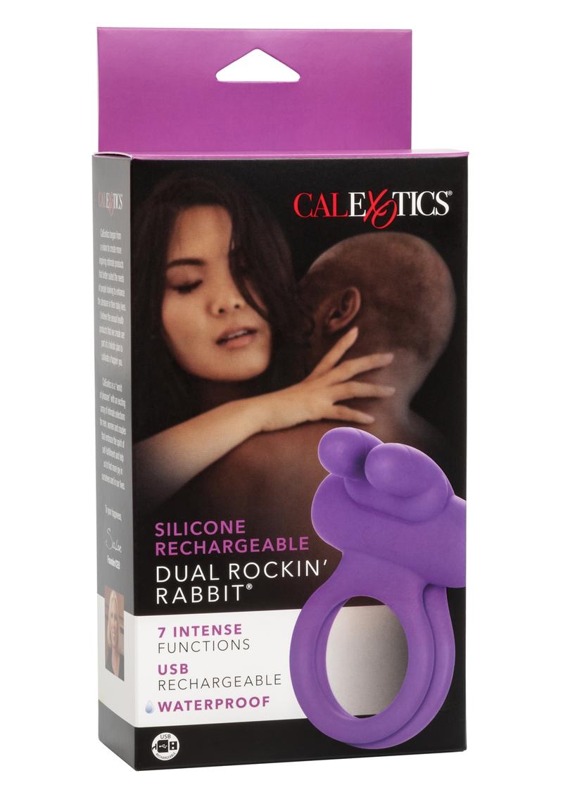 Calexotics Silicone Rechargeable Dual Rockin' Rabbit Vibe Ring
