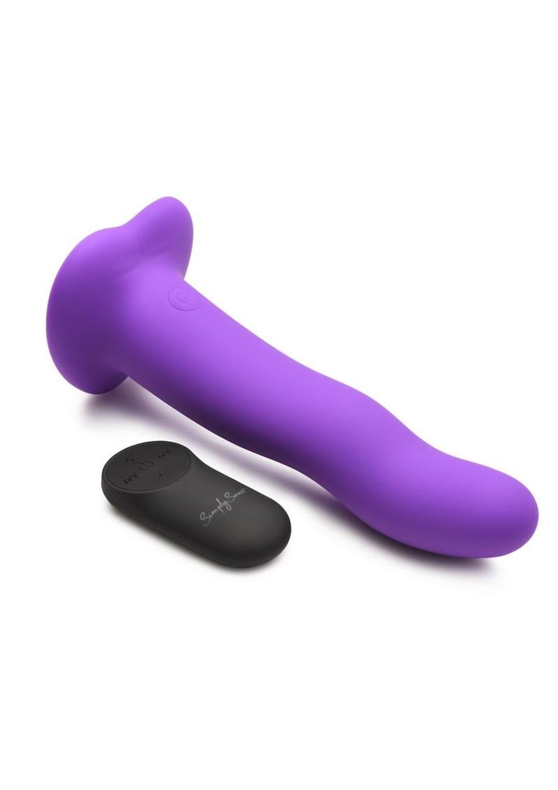 Simply Sweet Wavy Silicone Dildo Rechargeable Vibes with Control