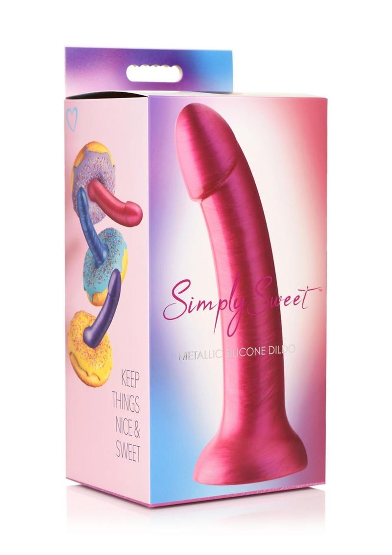 Simply Sweet Metallic Silicone Dildo 7-Inch