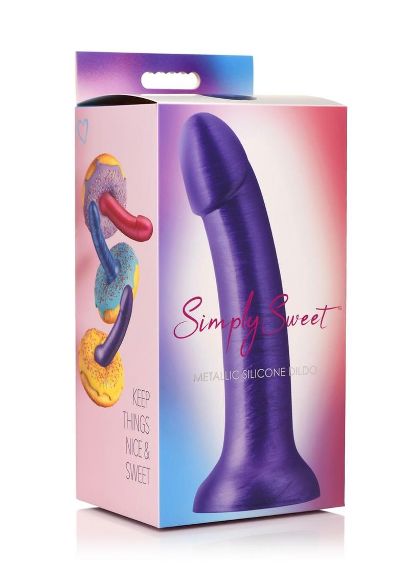 Simply Sweet Metallic Silicone Dildo 7-Inch