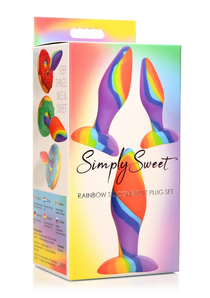 Simply Sweet Rainbow Silicone Butt Plug Set