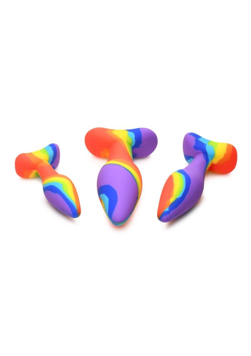 Simply Sweet Rainbow Silicone Butt Plug Set