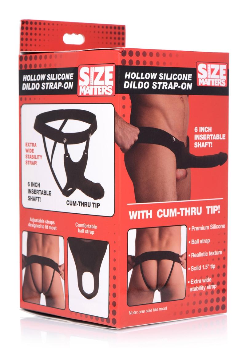 Size Matters Hollow Silicone Dildo Strap-On with Cum-Thru Tip