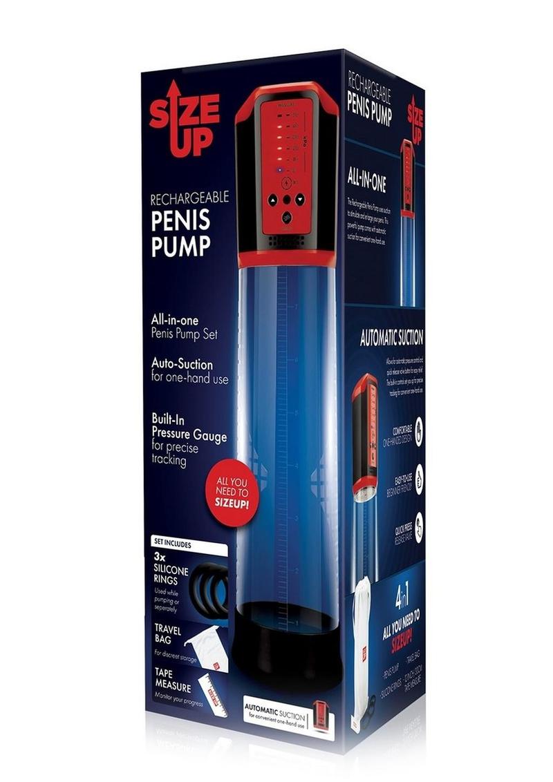 Size Up All-in-One Auto Suction Rechargeable Penis Pump Set