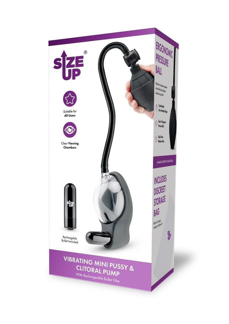 Size Up Vibrating Mini Pussy And Clitoral Pump