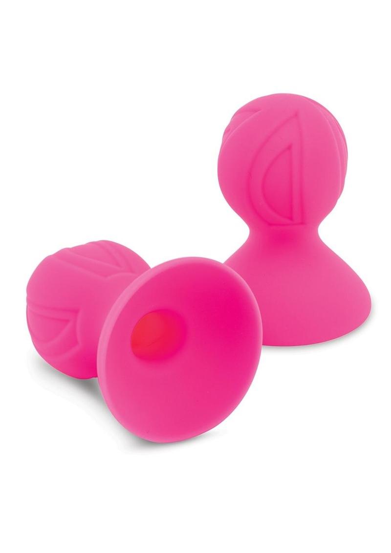 Size Up Silicone Nipple Suckers XL - Extra Large Pink with Nipple Rings