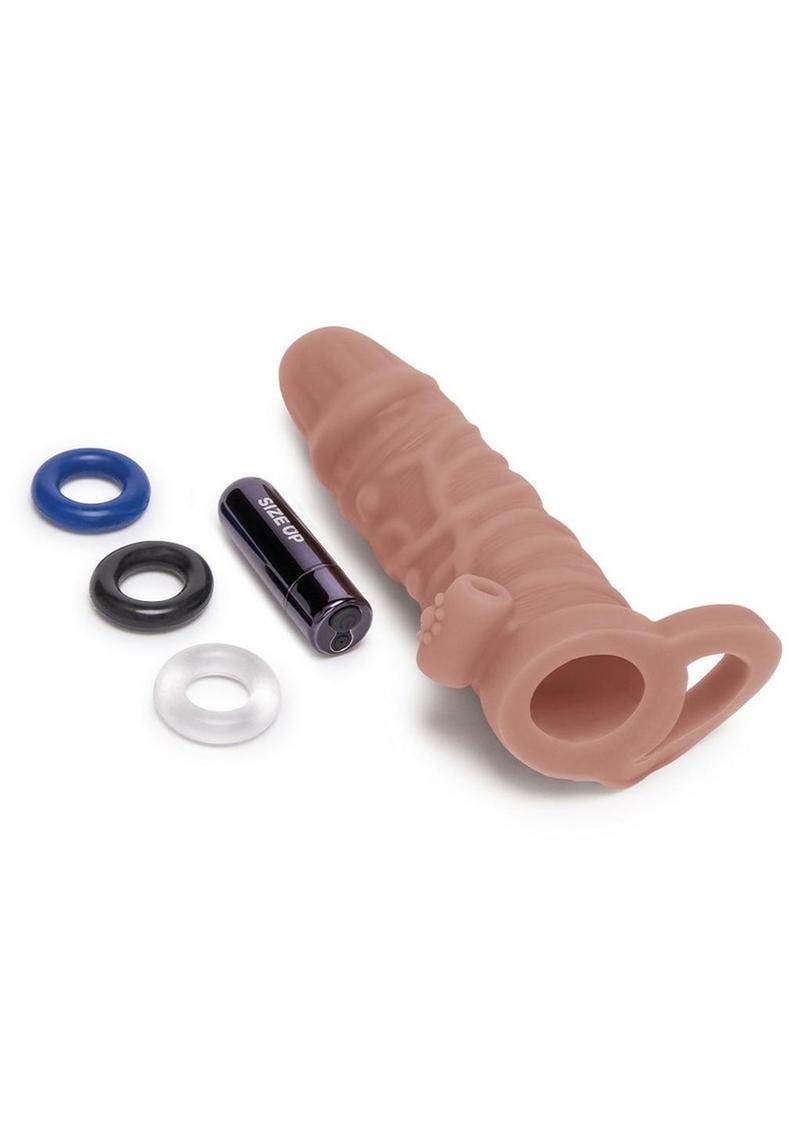 SIZE UP Vibrating Realistic Penis Extender