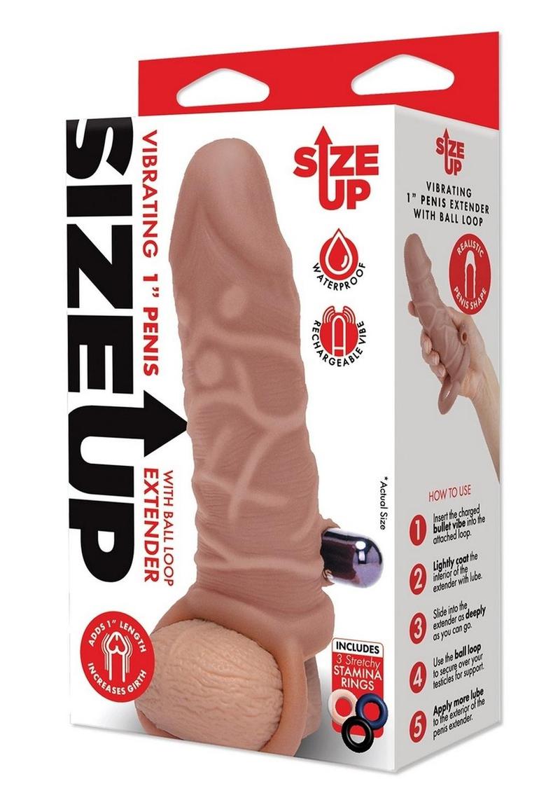 SIZE UP Vibrating Realistic Penis Extender