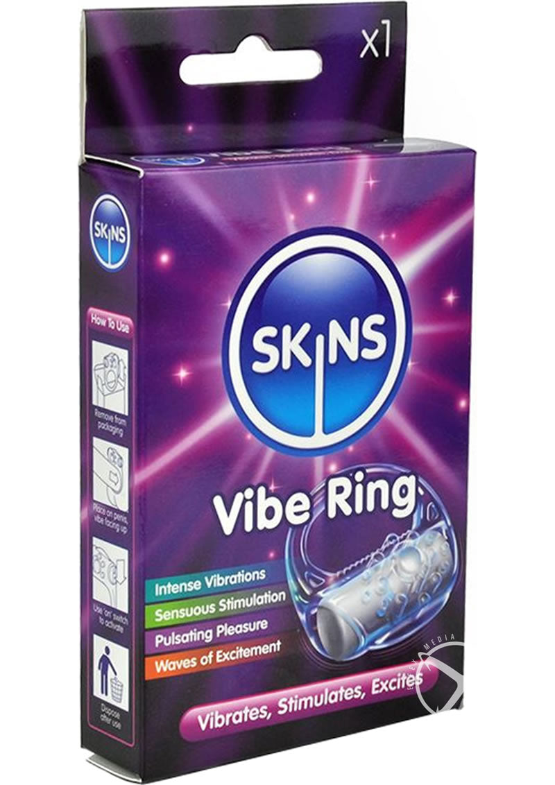 Skins Disposable Vibrating Cock Ring with Sensuous Stimulation
